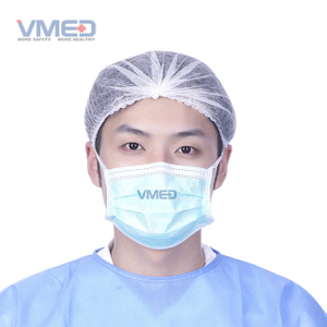Máscara facial protetora cirúrgica de 3 camadas com gravata